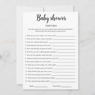 Baby Shower Dad Jokes Game Printable,  招待状