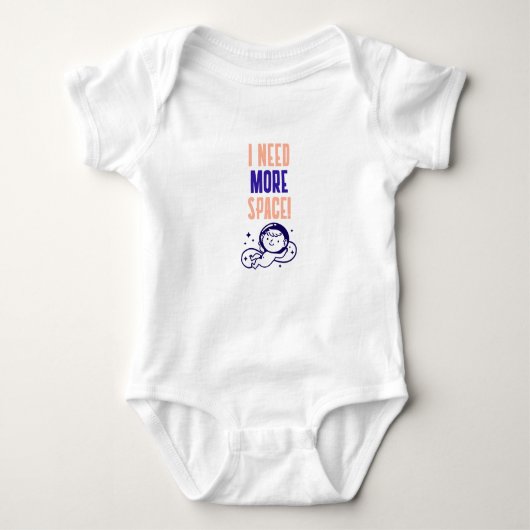 Baby Shower Dark Blue Astronaut Funny Shirt ベビーボディスーツ (正面)