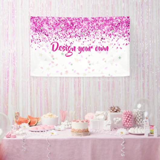 Baby Shower Design Your Own Pink 横断幕 (パーティー)