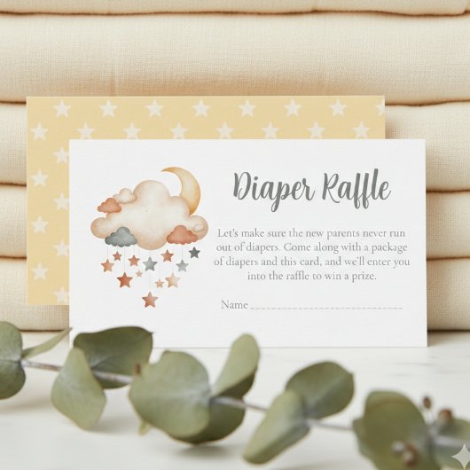 Baby Shower Diaper Raffle Card – Dreamy Stars エンクロージャーカード