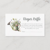 Baby Shower Diaper Raffle Card - Rustic Floral エンクロージャーカード (正面)