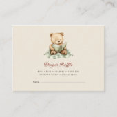 Baby Shower Diaper Raffle Card with Teddy Bear エンクロージャーカード (正面)