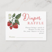 Baby Shower Diaper Raffle Ticket Berry Theme エンクロージャーカード (正面)