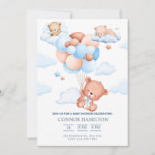 Baby Shower Dreamy Clouds Aesthetic 招待状 (正面)