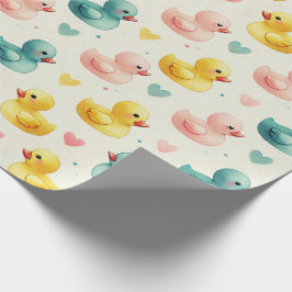 Baby Shower Duck Pattern Wrapping Paper ラッピングペーパー
