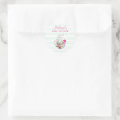 Baby Shower Egg付き/フラミンゴ&バニー ラウンドシール (バッグ)