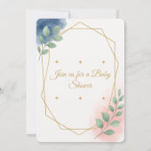 Baby Shower Elegant Watercolor  with Gold 招待状 (裏面)