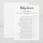 Baby Shower Fact or Fiction Game, Baby Trivia 招待状 (正面/裏面)