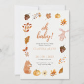 Baby Shower Fall Aesthetic Invitation 招待状 (正面)