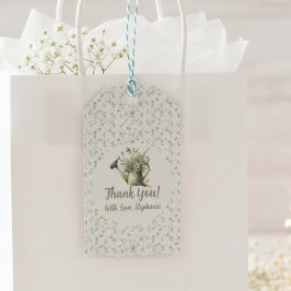 Baby Shower Favor Bag - Rustic Floral Thank You ギフトタグ