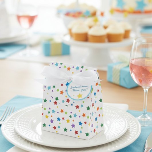 Baby Shower Favor Box - Colorful Stars フェイバーボックス