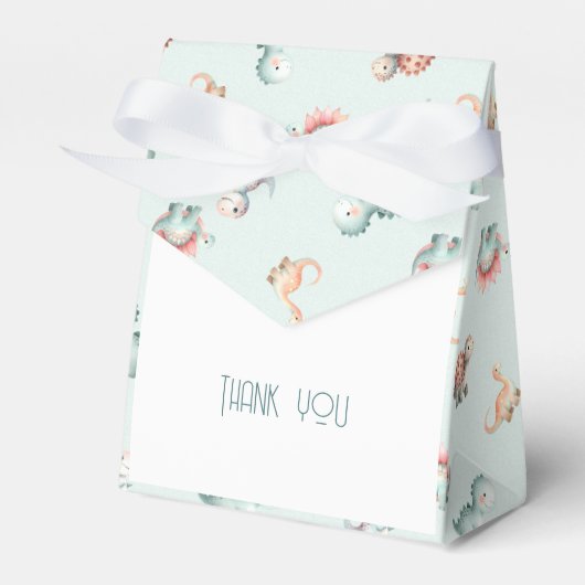 Baby Shower Favor Box Dinosaur Dino Mite Party フェイバーボックス (正面サイド)