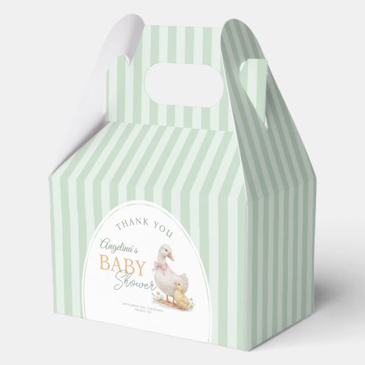 Baby Shower Favor Boxes Mother Goose and Gosling. フェイバーボックス (正面)