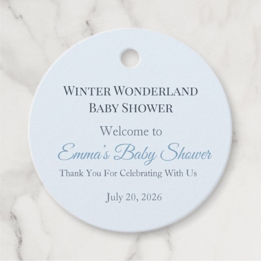 Baby Shower Favor Tag | Winter Wonderland フェイバータグ (正面)