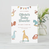 Baby Shower Floral Elegant Invitation Design 招待状 (スタンド正面)