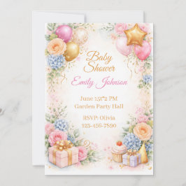 Baby Shower Floral Invitation 招待状