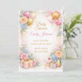 Baby Shower Floral Invitation 招待状 (スタンド正面)