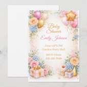 Baby Shower Floral Invitation 招待状 (正面/裏面)