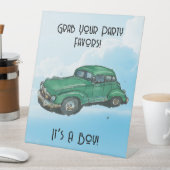 Baby shower for a boy, sedan 台座サイン (インサイチュ)