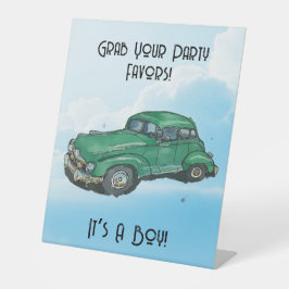 Baby shower for a boy, sedan 台座サイン