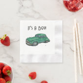 Baby shower for a boy, sedan 縁ありカクテルナプキン (インサイチュ)