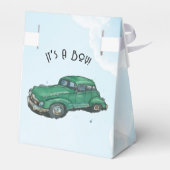 Baby shower for a boy, van and sedan フェイバーボックス (裏面サイド)