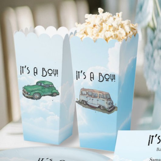 Baby shower for a boy, van and sedan フェイバーボックス