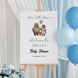 Baby Shower for Boy – Blue Balloon Teddy Bear  