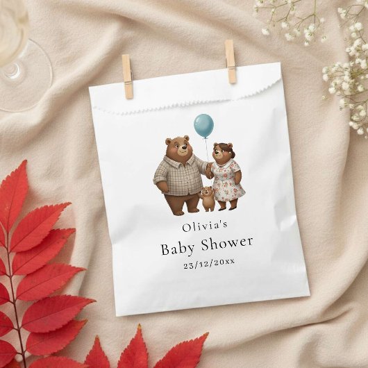 Baby Shower for Boy – Blue Balloon Teddy Bear  フェイバーバッグ