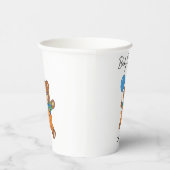 Baby Shower for Boy Blue Balloon Teddy Bear  紙コップ (右)