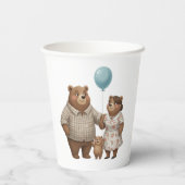Baby Shower for Boy Blue Balloon Teddy Bear   紙コップ (裏面)
