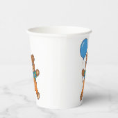 Baby Shower for Boy Blue Balloon Teddy Bear  紙コップ (右)