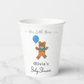 Baby Shower for Boy Blue Balloon Teddy Bear  紙コップ (正面)