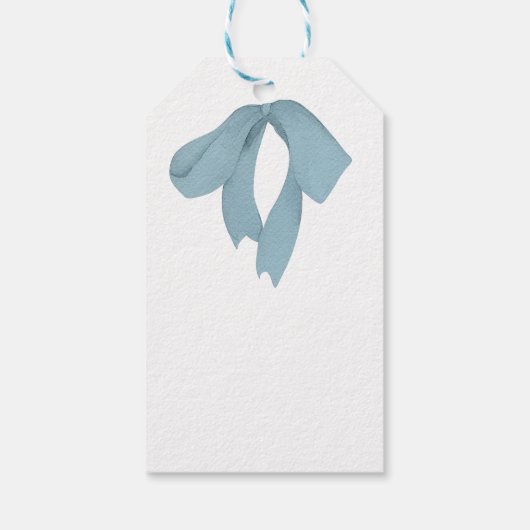 Baby Shower for Boy – Blue Bow , Customizable ギフトタグ (裏面)