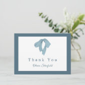 Baby Shower  for Boy – Blue Bow , Customizable  サンキューカード (スタンド正面)