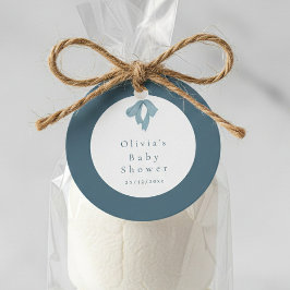 Baby Shower for Boy – Blue Bow , Customizable フェイバータグ