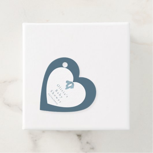 Baby Shower for Boy – Blue Bow , Customizable   フェイバータグ (インサイチュ)