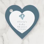 Baby Shower for Boy – Blue Bow , Customizable   フェイバータグ (正面)