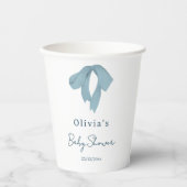 Baby Shower for Boy – Blue Bow, Customizable  紙コップ (正面)