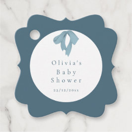 Baby Shower for Boy – Blue Bow , Customizable Fav フェイバータグ