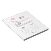 BABY SHOWER GAME Elephant - How old Parents Photo ノートパッド (アングル)