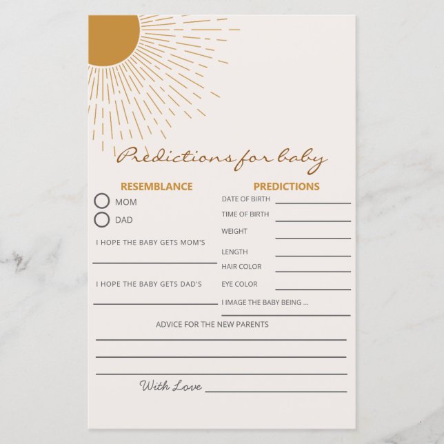 Baby Shower Game Hereの予来測 (正面)