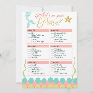 Baby Shower Game Whats In Your Whood Mermaid Coral