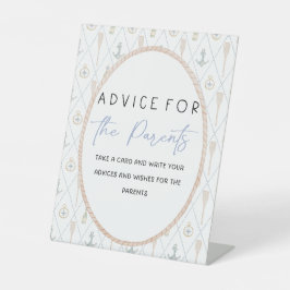 Baby Shower Games - Advice for Parents Sign 台座サイン