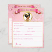 Baby Shower Games Pink Gold African American (正面/裏面)