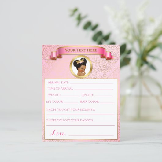 Baby Shower Games Pink Gold African American (スタンド正面)