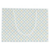 Baby Shower Gift Bag for a Boy | Blue Check ラージペーパーバッグ (裏面)