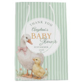 Baby Shower Gift Bags Mother Goose and Gosling. ミディアムペーパーバッグ (正面)