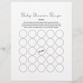 Baby Shower Gift Bingo Game レターヘッド