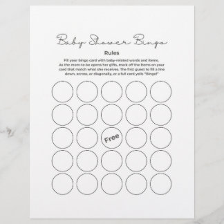 Baby Shower Gift Bingo Game レターヘッド